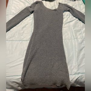 Green off the shoulder sweater dress